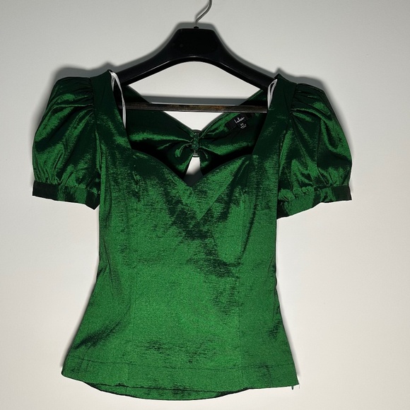 Lulus Metallic Green Top – XS, New Without Tag - Picture 3 of 9